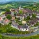 Photographie drone de Loubressac, plus beau village du Lot